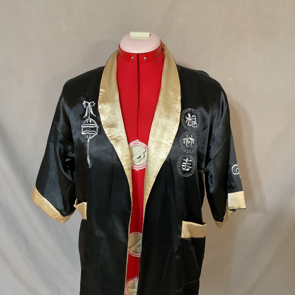 Black and Gold Kimono Robe